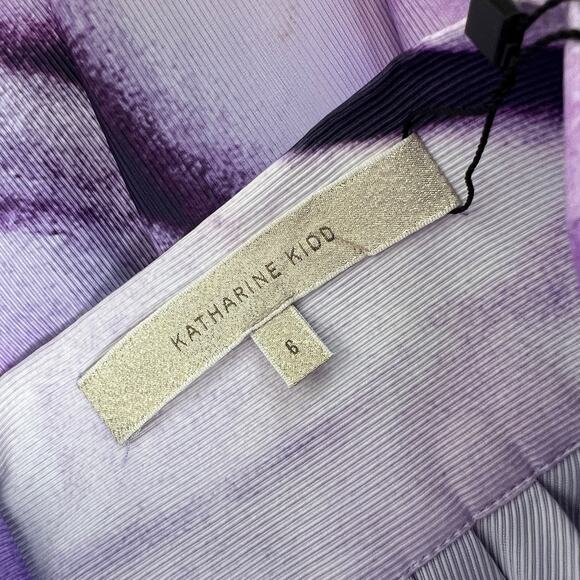 Katharine Kidd Pleated High Low Purple Rose Skirt Size 6 - Picture 3 of 8